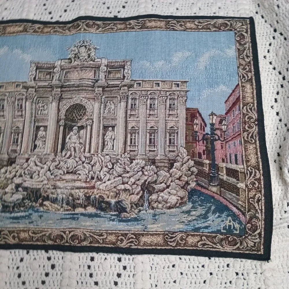 Fontana De Trevi Italian Tapestry Wall Art Hanging Made In Italy PAY‎ 19
